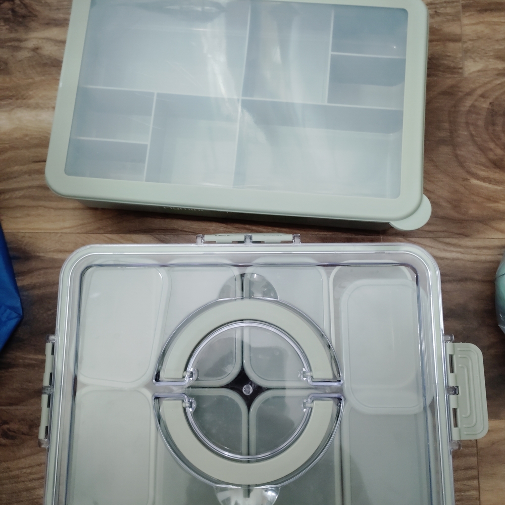 Green and Clear Storage Containers
